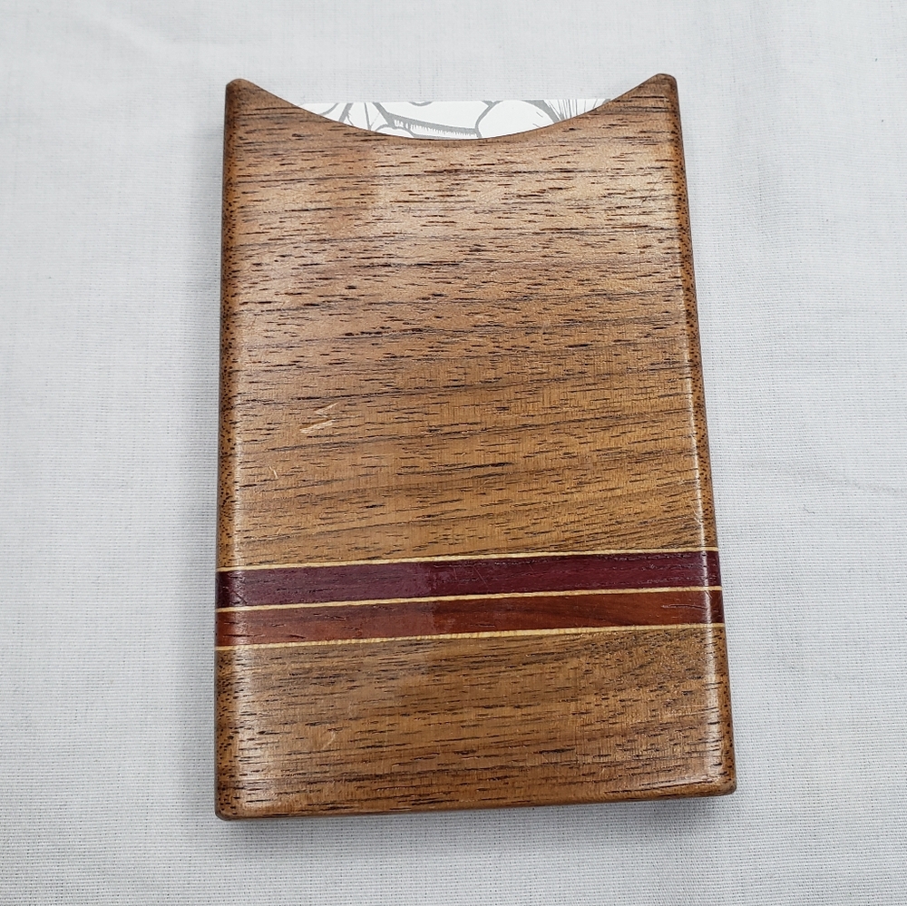 Elegant Brown Wooden Card Holder